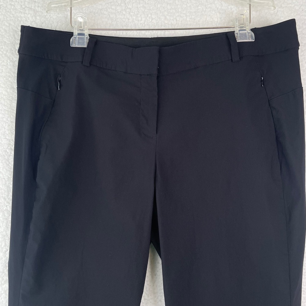 Lane Bryant Womens 18P Black Ankle Pants Petite Plus Stretch Tapered Zip Pockets